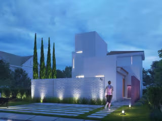 Modern Compact Villa 3D Visualization