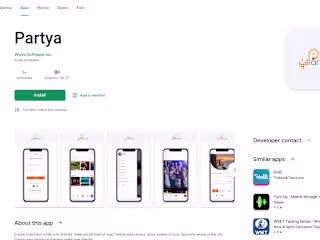 Partya (combo of Instagram + Book my show + Tinder)
