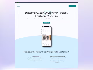 Landing page for Vinted 