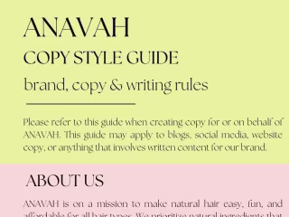 Copy Style Guide Overview | Anavah