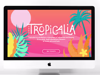 Homepage for a Tropical Festival website