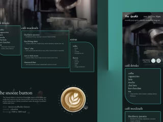 Coffee shop landing page