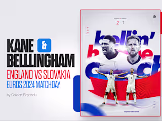 Kane+Belllingham England EURO2024 Matchday Poster :: Behance