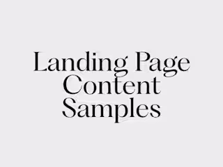 Landing Pages Content