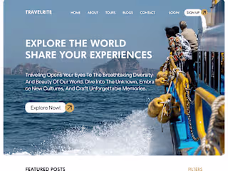 Landing page Design for a Travelblog Website