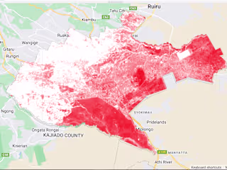 NDBI of Nairobi City, Kenya