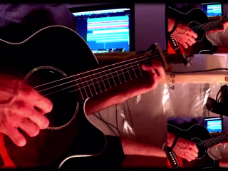 Guitar playing and recording example