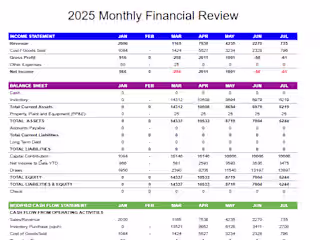 Monthly Financial Report for Cash-Based Businesses