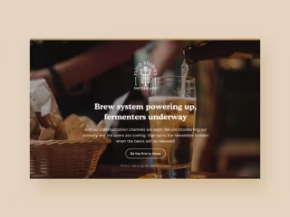 Landing Page Design for a Brewery