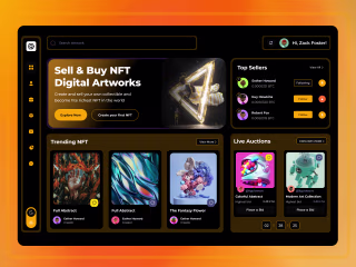 NFT Auction Marketplace user dashboard Dark version by Rishabh …