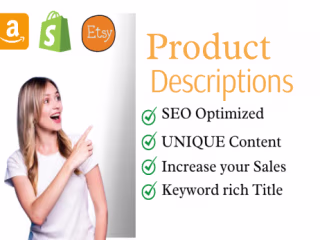 Shopify, Etsy product and listing descriptions with incredible 