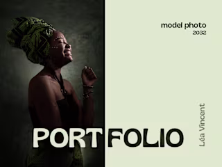 Présentation portfolio créatif noir et blanc