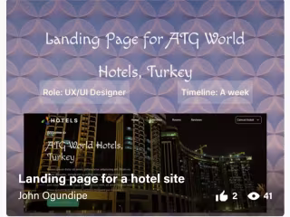 Hotel landing page design 