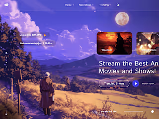 TV Shows Streaming Service Landing Page