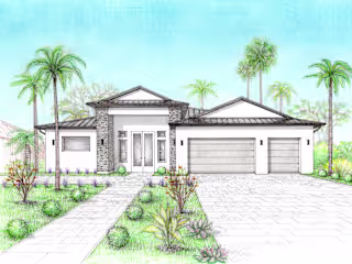 Facade illustration and landscape design
