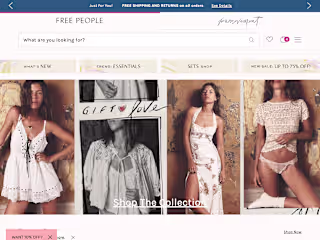 Urban Outfitters / Anthropologie / Free People Websites 