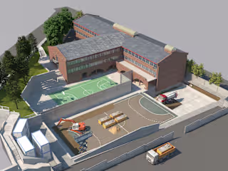 Primary school. Current situation and construction phases