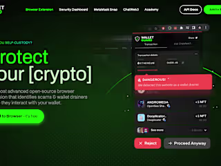 Webflow Landing Page for Wallet Guard