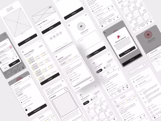Wireframes for a social network concept