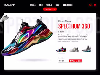 Futurcic Sneakers (Animated Figma Website)