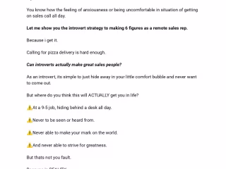 Text Email for Sales Rep course