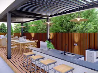 Back Yard Makeover Pergola and outdoor kitchen