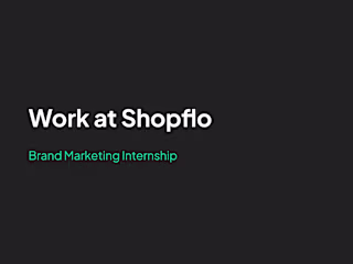 Brand Marketing Design Intern at Shopflo