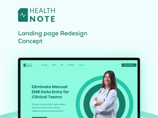 HealthNote UI Landing page
