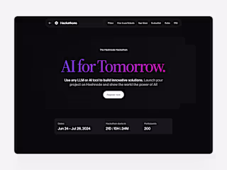 Hackathon Event landing page