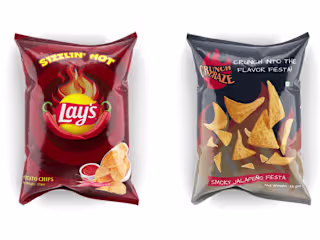 Spicy Chips Packet Packaging Design 