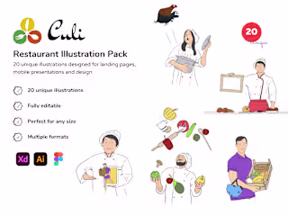 Culi Illustration Pack | 2D Illustrations -SVG