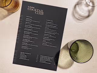 Cocktail Club Menu Design
