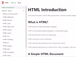 Html Tutorial documentation site