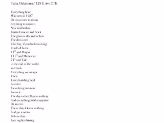 The Poetry Series: The Jazz Composition, Tulsa Oklahoma / 129 E Ave, CTK