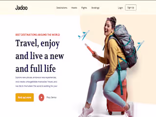 Landing page for a Travel Agency website