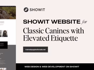 Grayscale Showit Website Design | Classic Canines