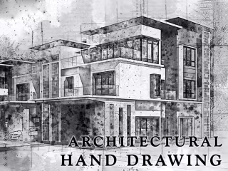 I will hand draw architectural sketches of interior and exterior