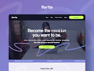 Forte | Music Startup Web Design & Brand Refresh