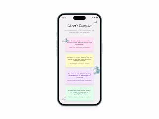 Testimonial Section on a mobile 