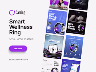 Smart Wellness Ring Social Media Campaign Poster Design