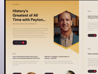 Concept tab view for History TV UI website upgrade
