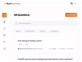  Byte Overflow - Stack Overflow Clone