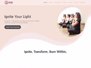 A website for a yoga company in Ohio