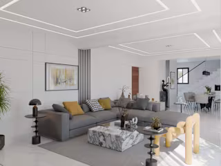 Architectural 3D Visualization of a living room