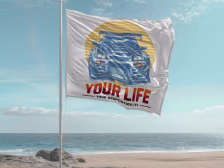 Flag on the beach