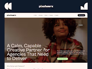 Pixelworx Agency Landing Page Design