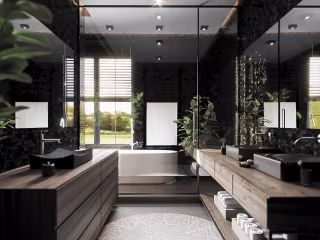 3D Render | Dark Bathroom