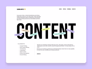 Copywriter Portfolio Website Build with Webflow