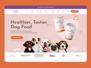 Ecommere website design for pet Shopify website 