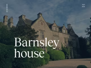 Barnsley House - Landing page for hotel